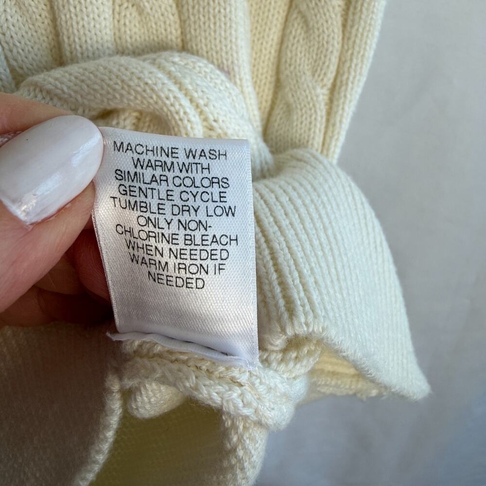 CYPRESS LINKS Mens Cable Knit Vest 100% Cotton Cream Large Golf Resort Vacation - Picture 7 of 7